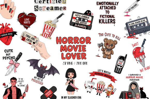 Download Horror Movie Lover Clipart Bundle - Movie Collection
