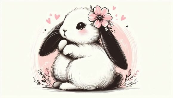 Download Adorable Rabbit in Soft Strokes, Silhoue - Soft strokes Collection