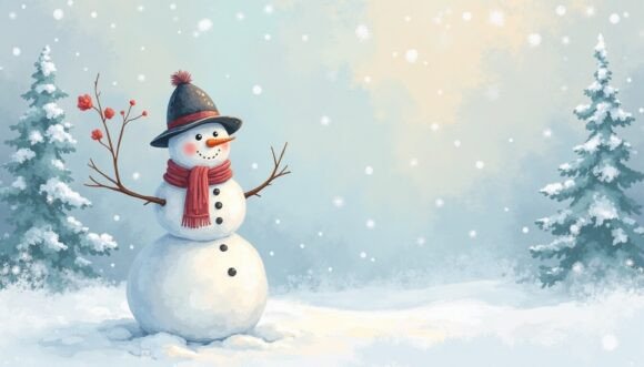 Download Impressionist Snowman in Soft Strokes an - Soft strokes Collection