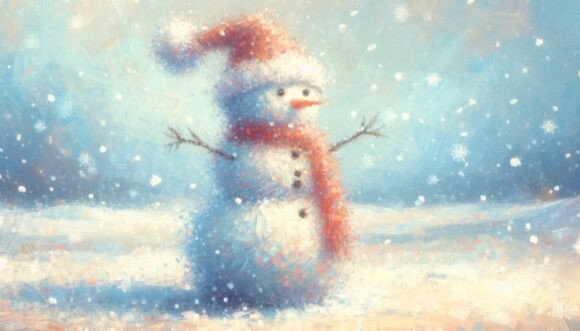 Download Impressionist Snowman in Soft Strokes an - Soft strokes Collection