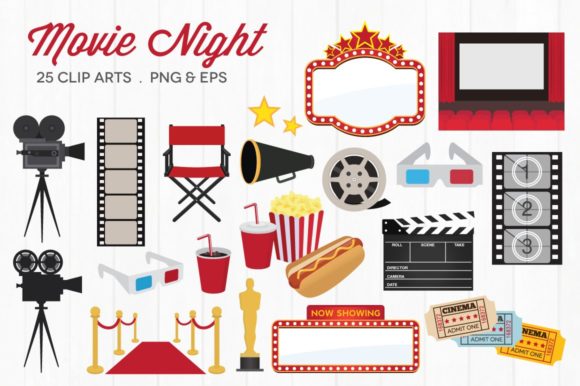 Download Movie Night Clipart Vector - Movie Collection