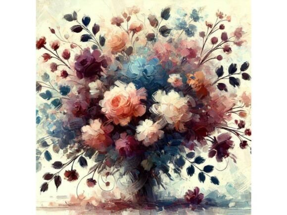 Download Impressionist Bouquet in Soft Strokes an - Soft strokes Collection