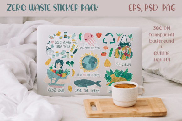 Download Zero Waste Stickers. Ready to Print. Cut - Premium Resources