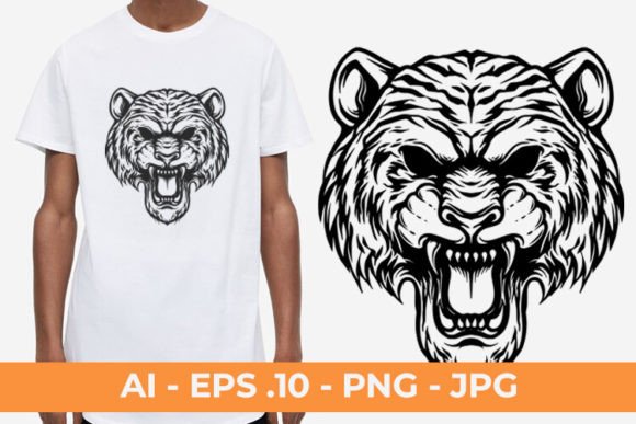 Download TIger Head Art - Ready to Print - Premium Bundle